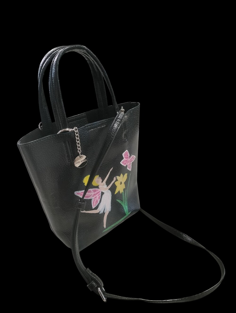 Fairycore Rhinestone Hand Painted Crossbody Bag Whimsical Cottagecore Purse - Picture 5 of 15